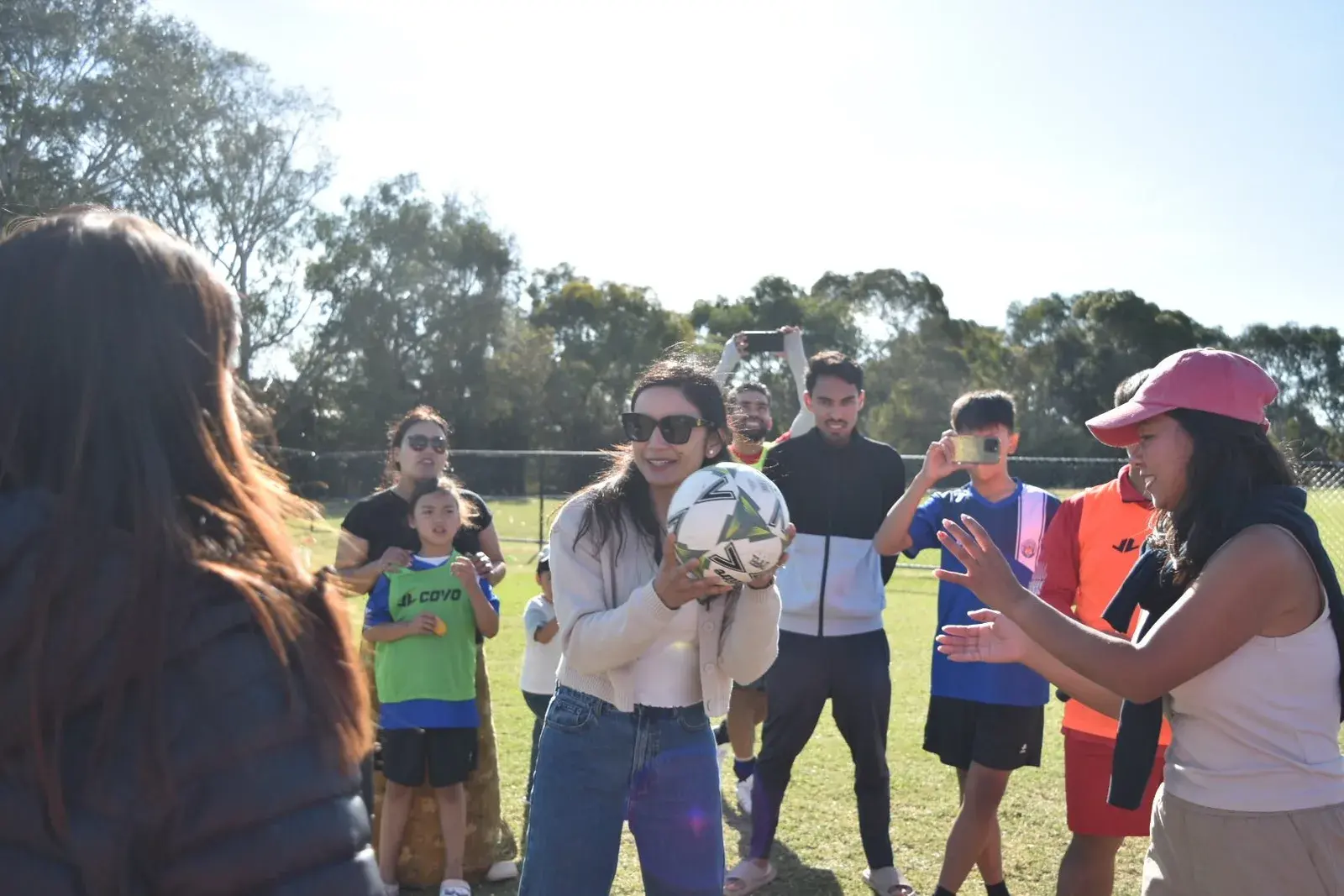 Club members talking during a group activity