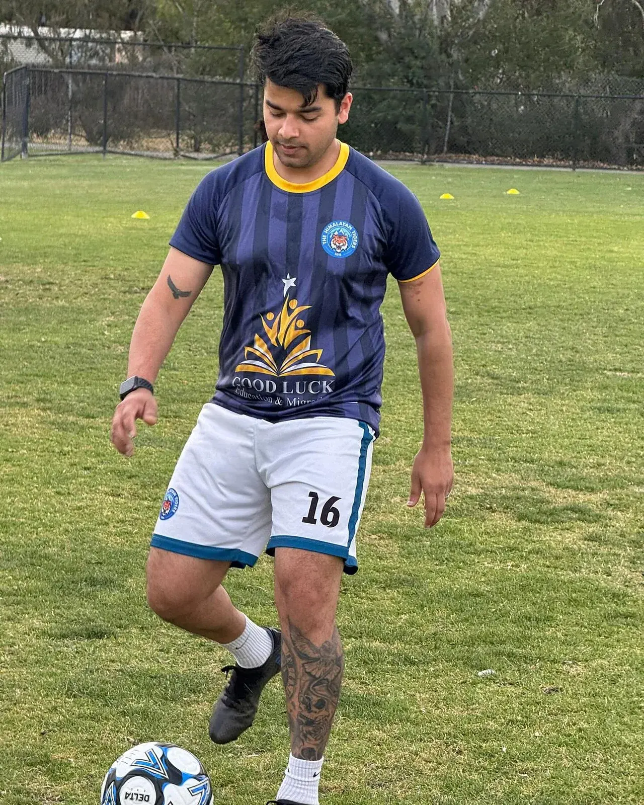 Tigers player preparing to kick the ball