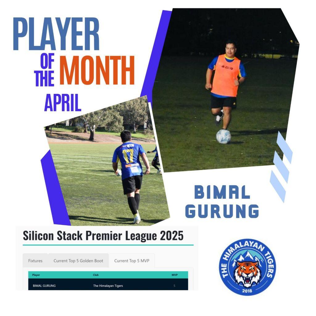Bimal Gurung — April 2025 Player of the Month award