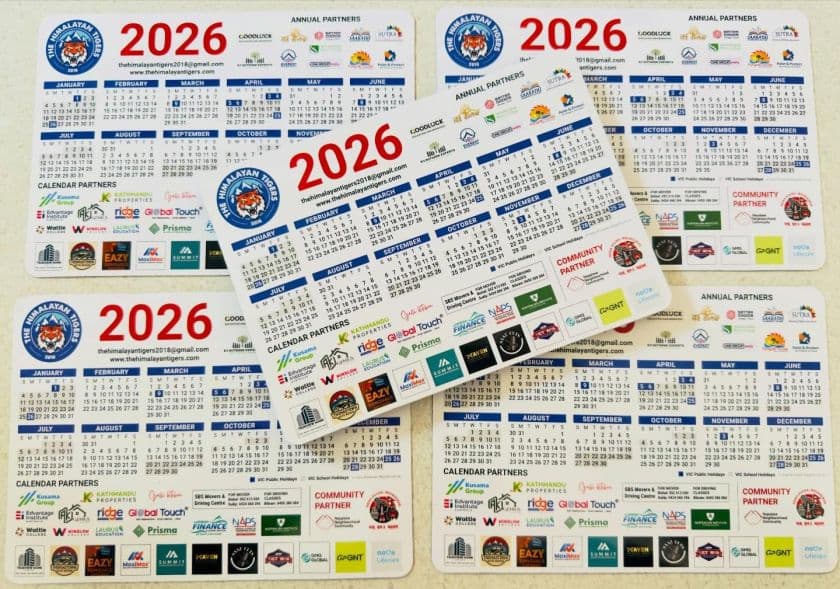 The Himalayan Tigers official 2026 calendar